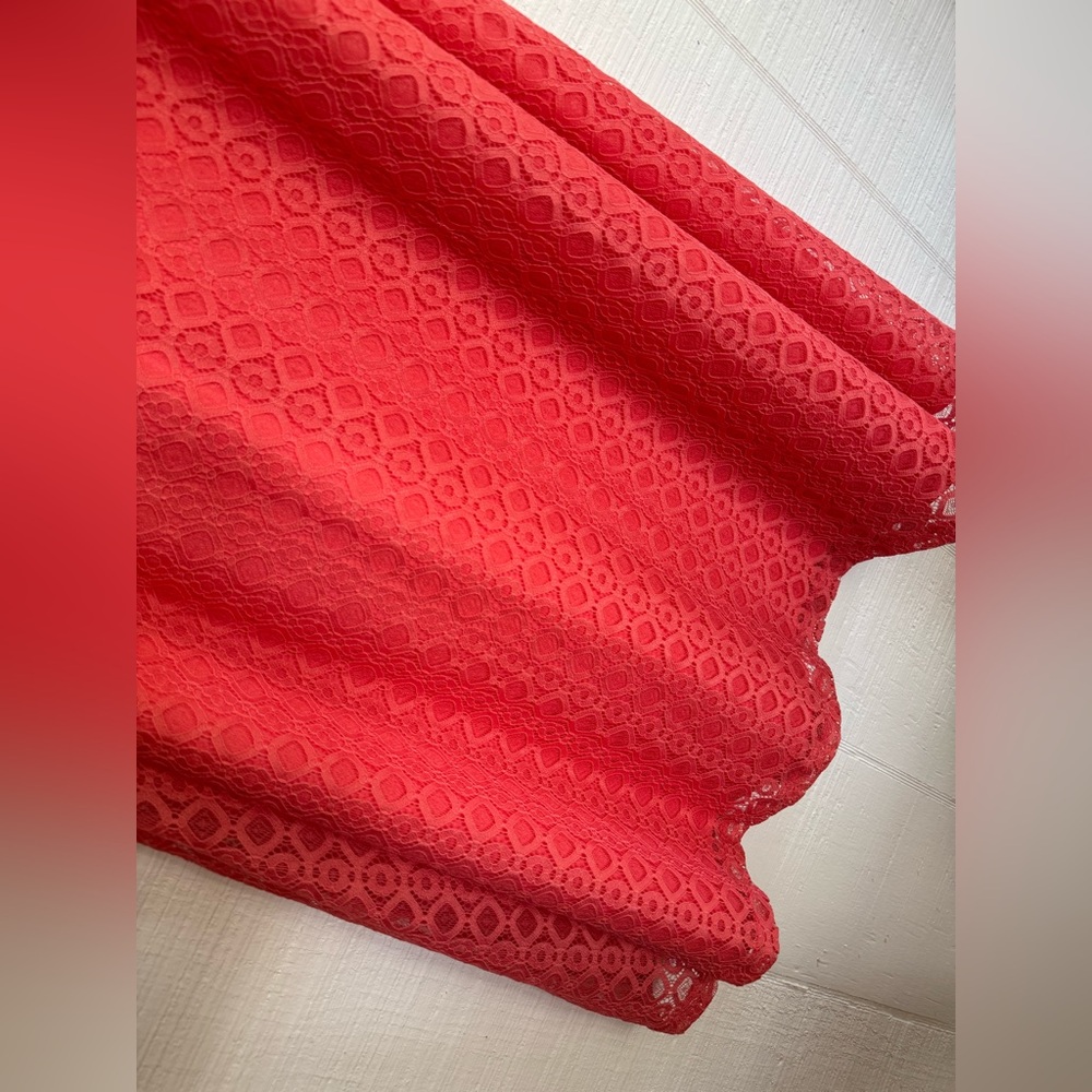 Catherines size 3x coral lace Cold Shoulder Midi Dress - Picture 5 of 6